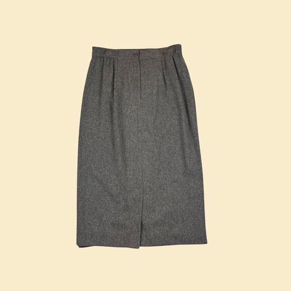 1980s grey wool skirt by Sag Harbor, vintage size 14 maxi skirt - Picture 1 of 8